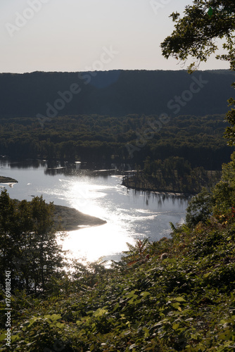 River from Lookout with Fog and Cloud