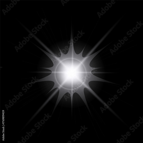 Golden sparkle  lights, flashing lights, light effects, sunlight lens flare, glowing ray beams, sparkling starsicon on black background.