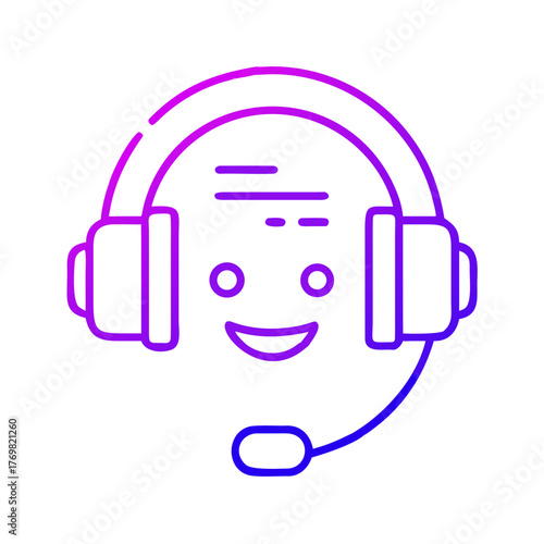 E-commerce icon featuring a smiling customer service representative with a headset