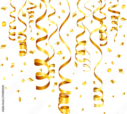 Gold Serpentine and Confetti