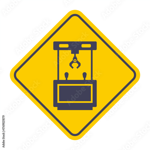 Arcade machine black icon on a yellow background. Flat illustration.