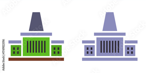 waste recycling plant on a white background. Flat vector illustration.