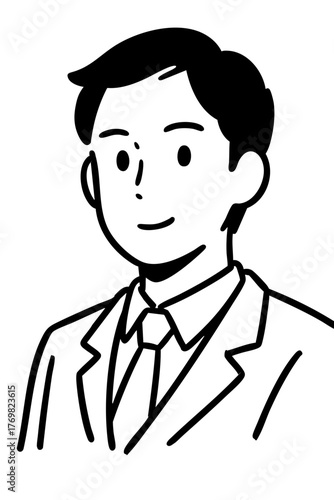 Suit-clad man in a company office. Business scene. Sales. Work. Commuting to work.