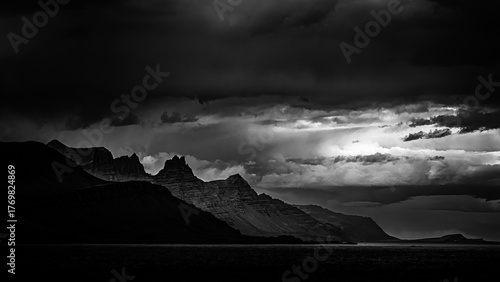 Mountains and Clouds in Iceland