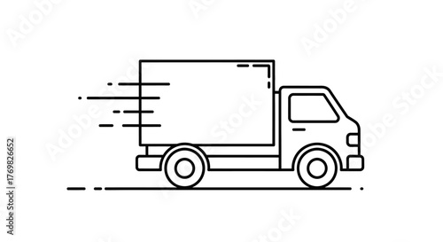Delivery Truck Icon - Fast Shipping and Transportation Symbol.