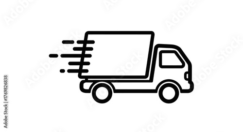 Speedy Delivery Truck Icon Representing Fast Logistics and Shipping Services.