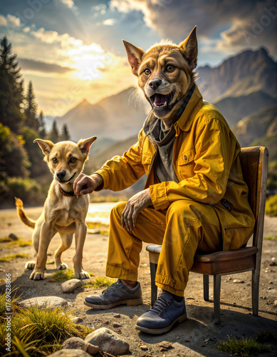 A cat with his dog