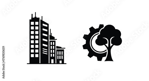 A symbolic representation of urban development and environmental sustainability together