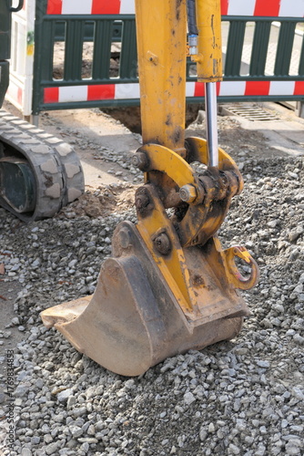 Baggerschaufel auf einer Baustelle