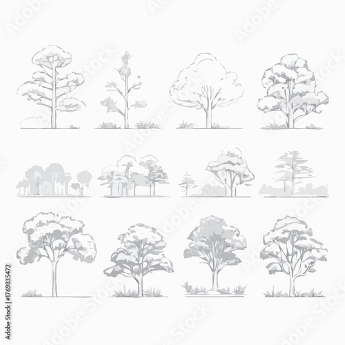 set of trees vector