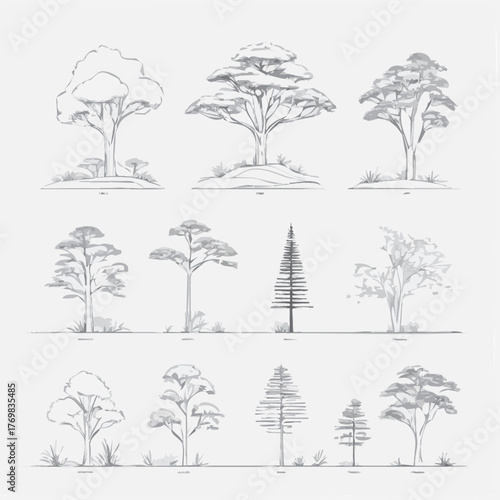set of trees vector