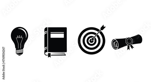 Concepts of learning ideas knowledge goals and achievement represented visually