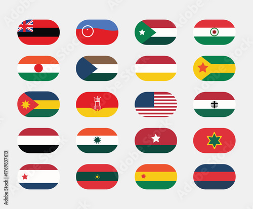 Giant World Flags Collection, Set of National Country Flags Vector Design Illustration