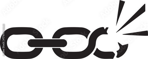 Chain breaking liberation silhouette vector