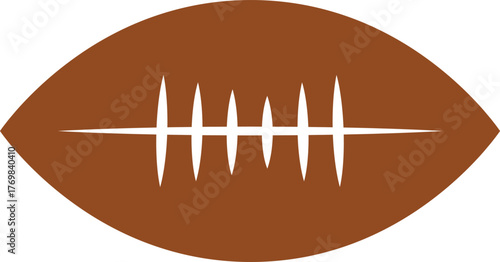 Football clip art design on plain white transparent isolated background for card, shirt, hoodie, sweatshirt, apparel, card, tag, mug, icon, poster or badge, tailgates and touchdowns