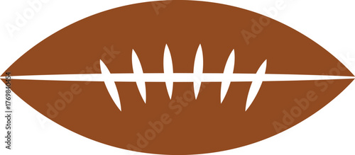 Football clip art design on plain white transparent isolated background for card, shirt, hoodie, sweatshirt, apparel, card, tag, mug, icon, poster or badge, tailgates and touchdowns