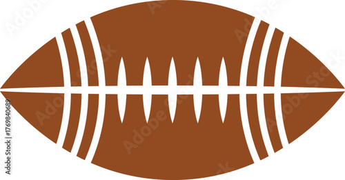 Football clip art design on plain white transparent isolated background for card, shirt, hoodie, sweatshirt, apparel, card, tag, mug, icon, poster or badge, tailgates and touchdowns