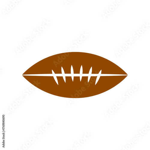 Football clip art design on plain white transparent isolated background for card, shirt, hoodie, sweatshirt, apparel, card, tag, mug, icon, poster or badge, tailgates and touchdowns
