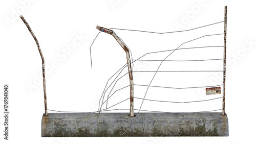 3d rendering broken fence dirty