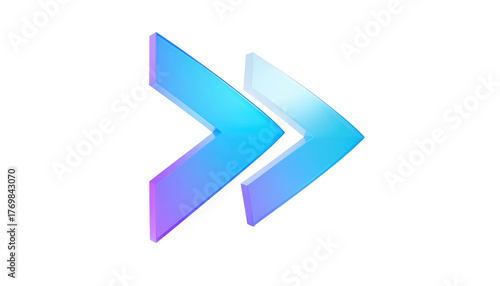 Two forward pointing arrows, skewed perspective, glowing light-blue to purple, glossy, on a black background Free Download Two forward pointing arrows, skewed perspective, glowing light-blue to purple, glossy, on a black background - GFXLoad