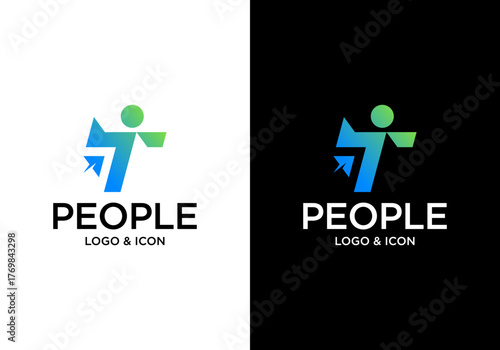 T person logo icon design vector modern and sophisticated style