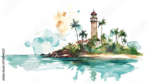 Vina del Mar. Vina del Mar hand drawn watercolor illustration