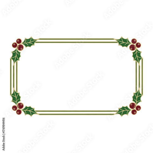 Gilded Winter Border, Enamel Style Decorative Frame