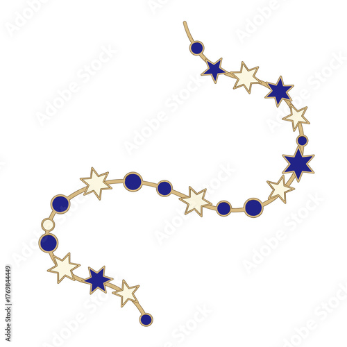 Gilded Star Trail, Enamel Style Sparkle Element