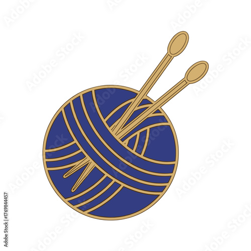 Gilded Ball of Yarn, Enamel Winter Craft