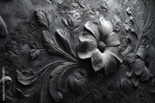 Elegant white floral 3d pattern high resolution picture