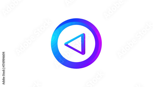 Free Download Glowing rewind icon with a blue and purple gradient on a black background; simple, geometric form - GFXLoad