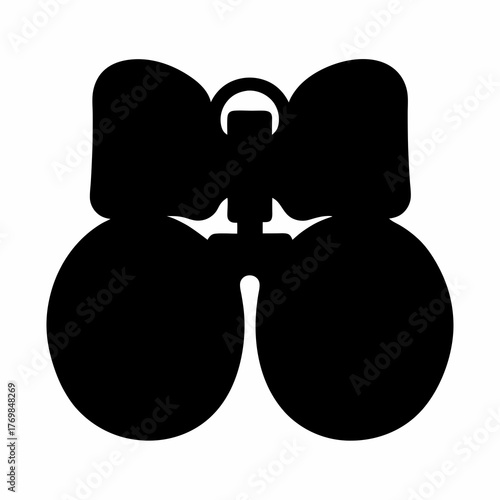 Silhouette of Christmas ornaments with bow, festive holiday decoration for celebrations