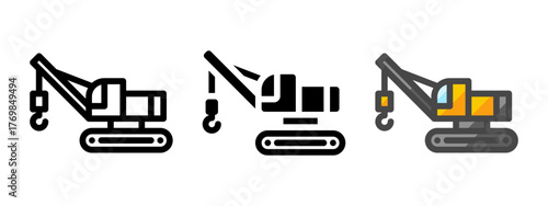 Multipurpose pipe layer vector icon in outline, glyph, filled outline style. Three icon style variants in one pack.