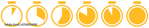 stopwatch icon set. circular timer/stopwatch icons showing time progress in segments. Perfect for loading, speed, timer, countdown, schedule, productivity, progress tracking, and modern user interface