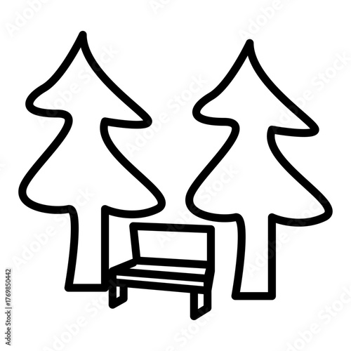 trees and bench at a park