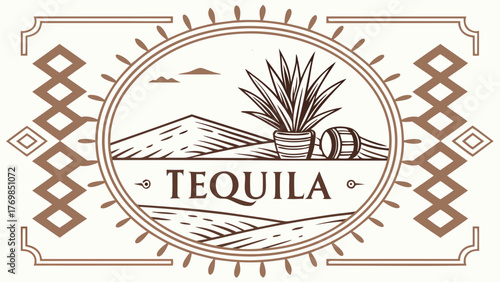 Premium tequila agave plant landscape design for mexican spirits and liquor branding and advertising
