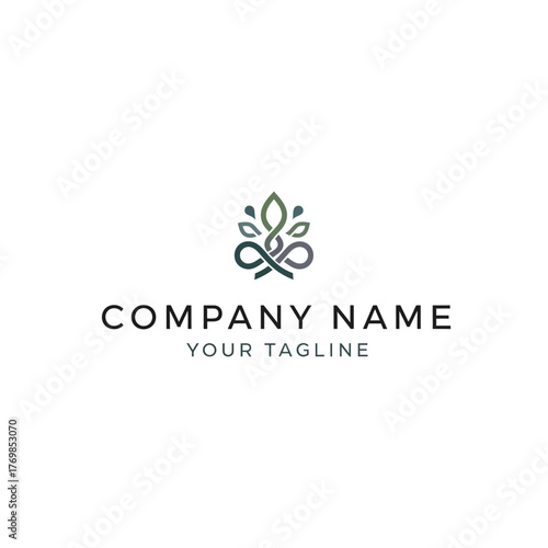 Elegant Abstract Lotus Flower Logo Design with Infinity Symbol.