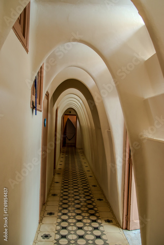 Photography Curved Archway Corridor in Historic Building