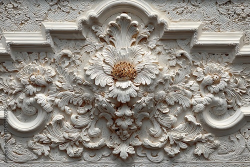 Intricate white floral design artwork high resolution picture