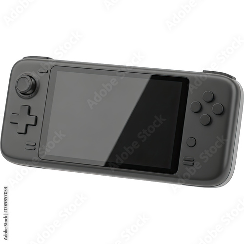 Sleek Black Handheld Gaming Console with Modern Design and Ergonomic Controls.