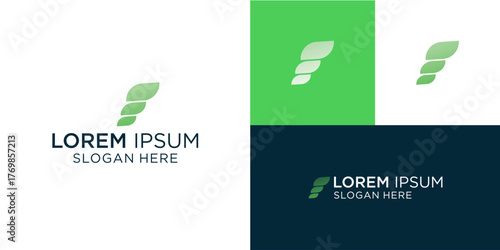 Modern green logo design with leaf elements perfect for organic brands, eco-friendly products, or sustainable initiatives seeking a clean, memorable, and professional brand identity