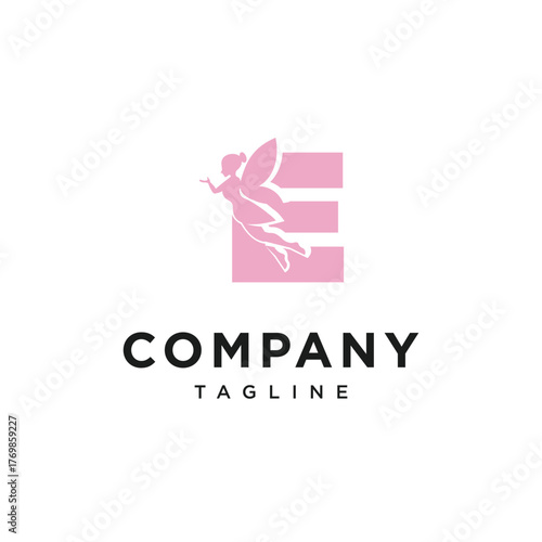 Letter E Magic Fairy Logo Icon Vector