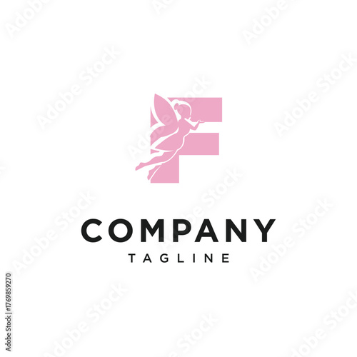 Letter F Magic Fairy Logo Icon Vector
