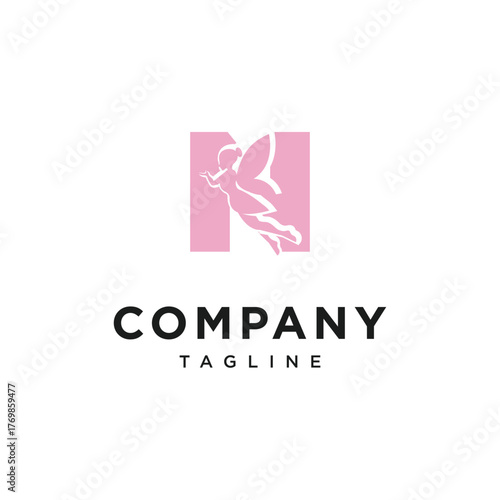 Letter N Magic Fairy Logo Icon Vector