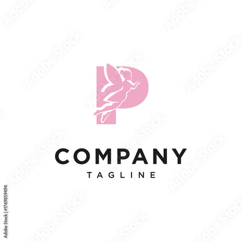 Letter P Magic Fairy Logo Icon Vector
