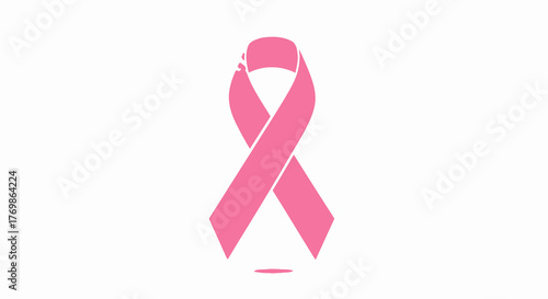 Pink ribbon symbolizing breast cancer awareness, suitable for health campaigns, fundraising events, social media graphics, and educational materials.
