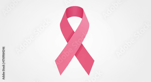 Pink ribbon for breast cancer awareness campaigns. Suitable for social media, flyers, brochures, posters, websites, and merchandise supporting the cause.
