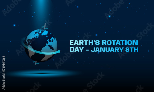Vector graphic of earth's rotation day,  good for earth's rotation day celebration on January 8th. 