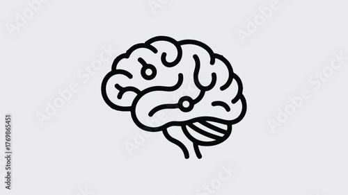 Abstract line art illustration representing the human brain and its complex connections, symbolizing thought and intellect.