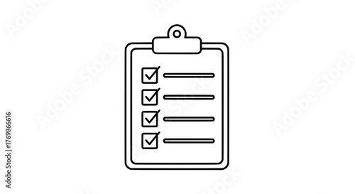 Clipboard with Checklist Essential Tasks and Completed Items Illustration